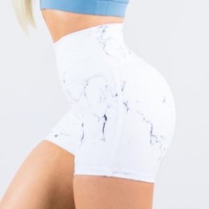 Buffbunny white marble shorts
